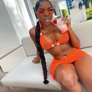 PinkPlasticBabes daisy crochet skirt set